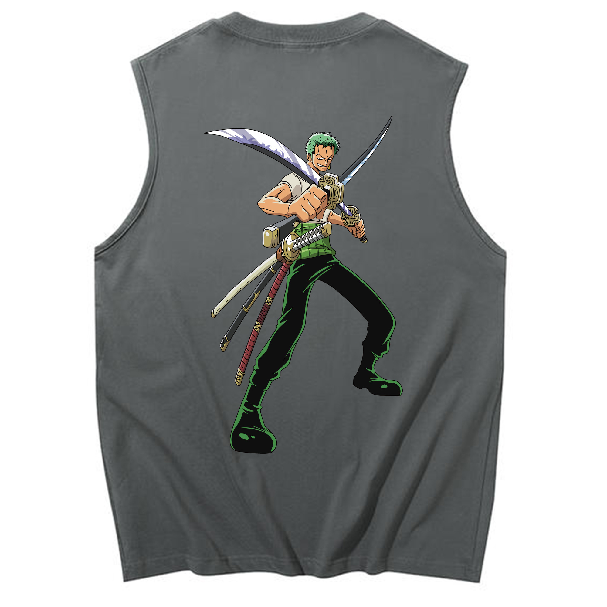 ワンピース ロロノア・ゾロ ONE PIECE Roronoa Zoro コットン100％タンクトップ（背面プリント）